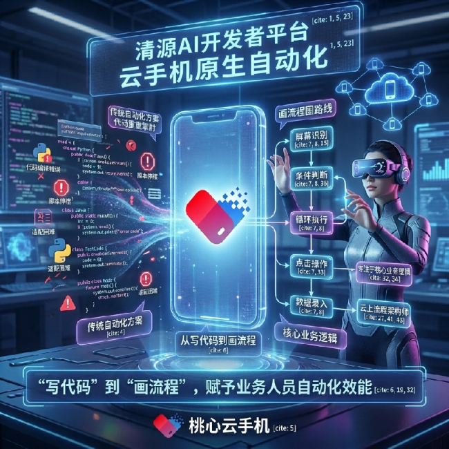 手游玩家为核心：桃心云清源AI开发者平台解锁云手机AI帮玩体验